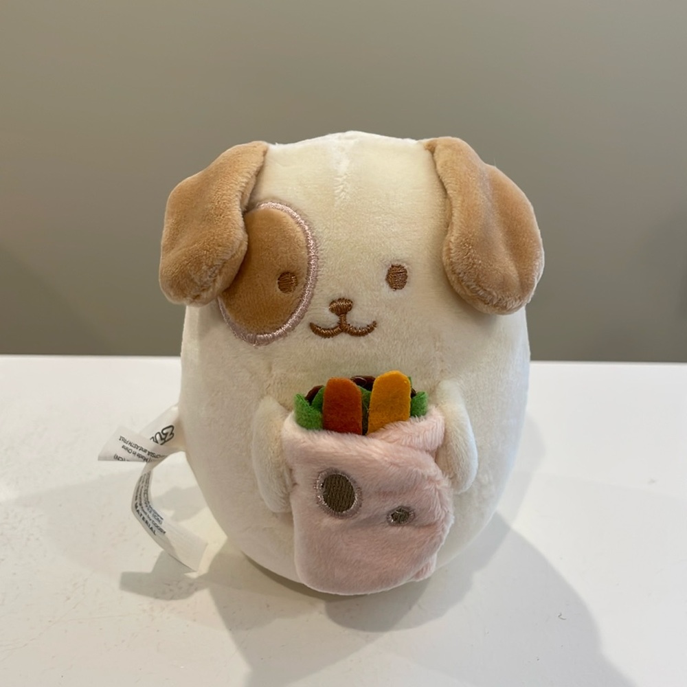 NWT Puppiroll Holding a Burrito Squishy Ball Dog Plush by Anirollz